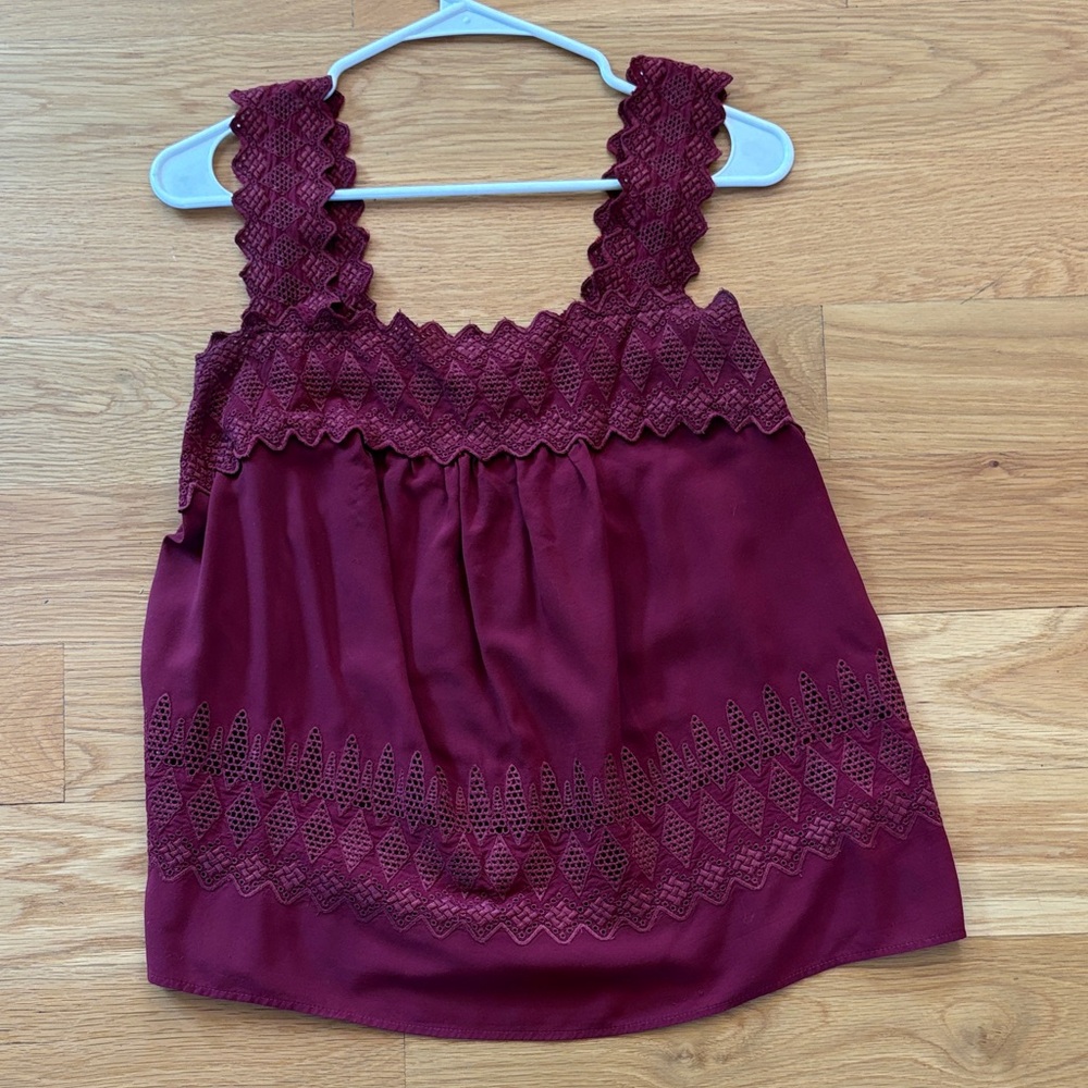 Old Navy Burgundy Camisole with Lace Detail